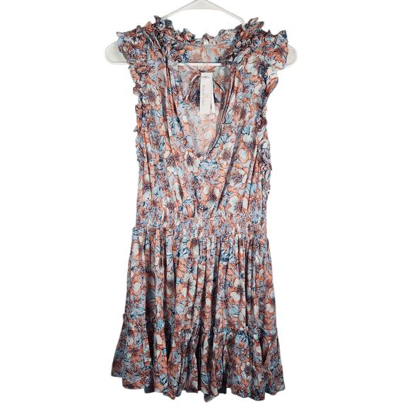 Poupette St. Barth Triny Floral Mini Dress M Beach Resortwear Cottagecore‎ Fairy - Picture 2 of 10